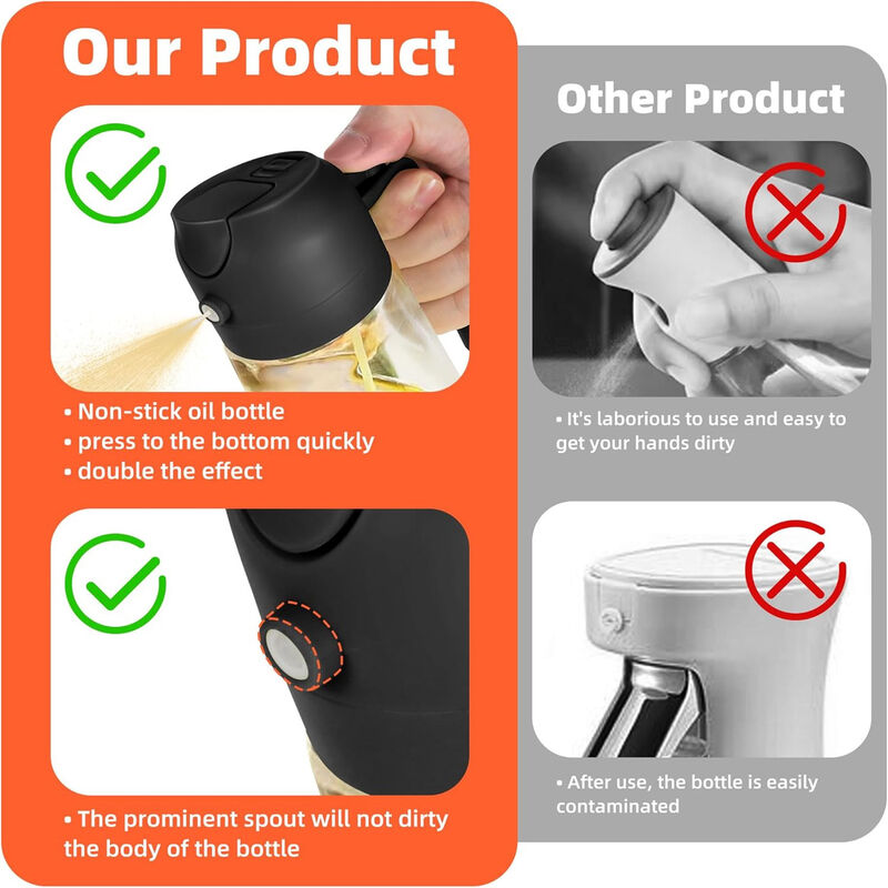 16oz Glass Olive Oil Sprayer Dispenser Bottle image number 3