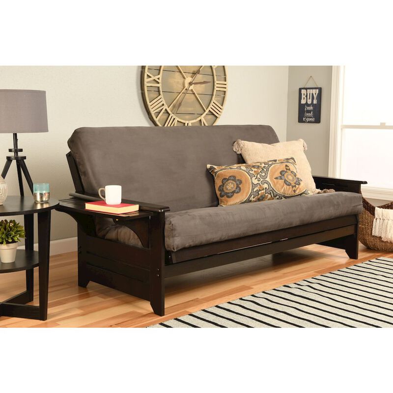 Phoenix Frame Queen-Espresso Finish-Suede Gray Mattress image number 1