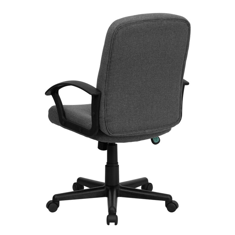 Garver Mid-Back Fabric Executive Swivel Office Chair with Nylon Arms image number 4