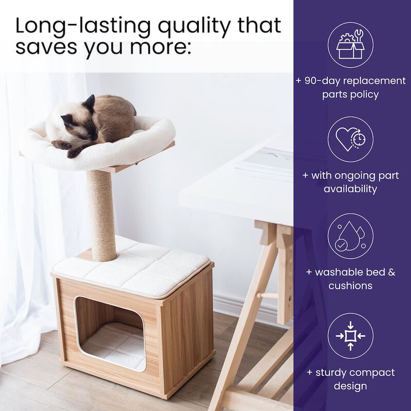 Catry Cedar 3-Level 29.7" Cat Tree for Small Cats & Kittens with Replaceable Parts
