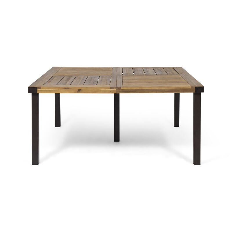 Merax Modern Industrial Acacia Wood Dining Table for Outdoor Indoor image number 0