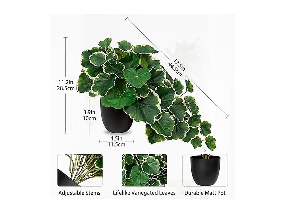 Artificial Plants Indoor 11 Inch Fake Silk Decor Room Small In Pots Shelves Faux