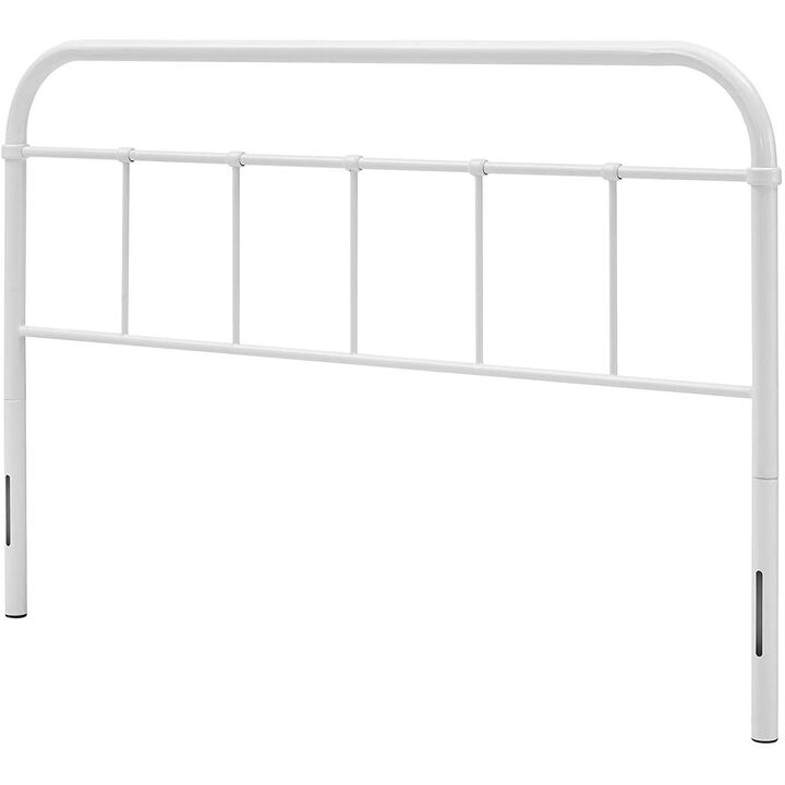 Hivvago Queen size Vintage White Metal Headboard with Round Corners