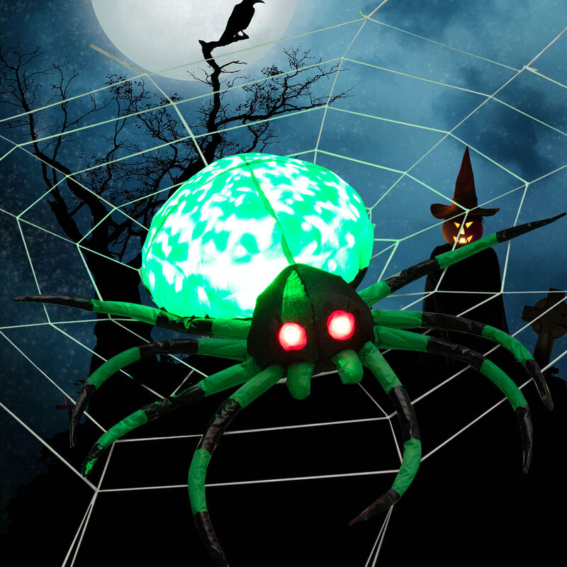 Halloween Inflatable Creepy Spider &ndash; Spooky Outdoor Decoration for Yard or Garden image number 1
