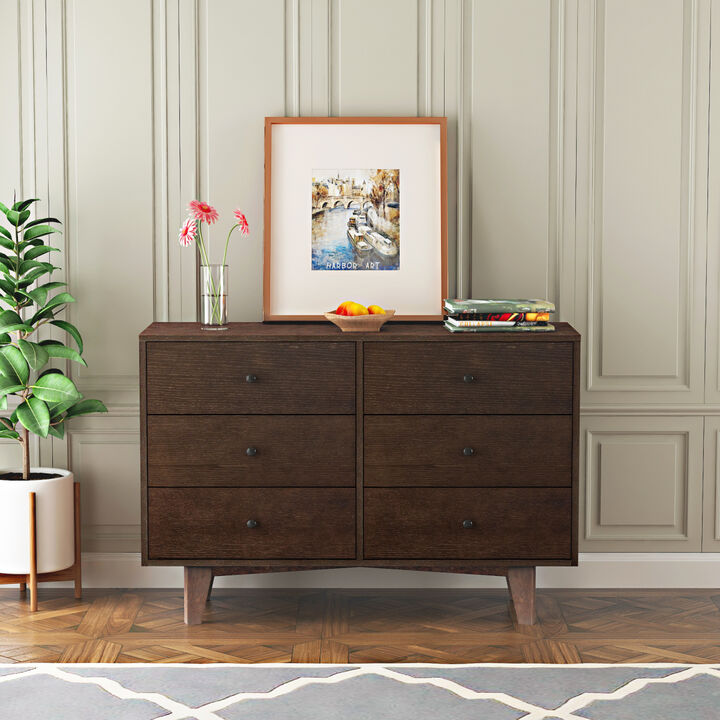 Solid Wood spray-painted drawer dresser bar, buffet tableware cabinet lockers buffet server console table lockers, retro round handle, applicable to the dining room, living room, kitchen corridor auburn