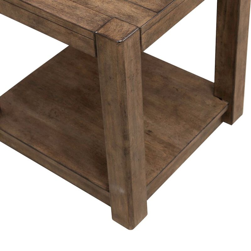Liberty Furniture Broadmore Living Room Square Chairside Table - Cobblestone Brown image number 6