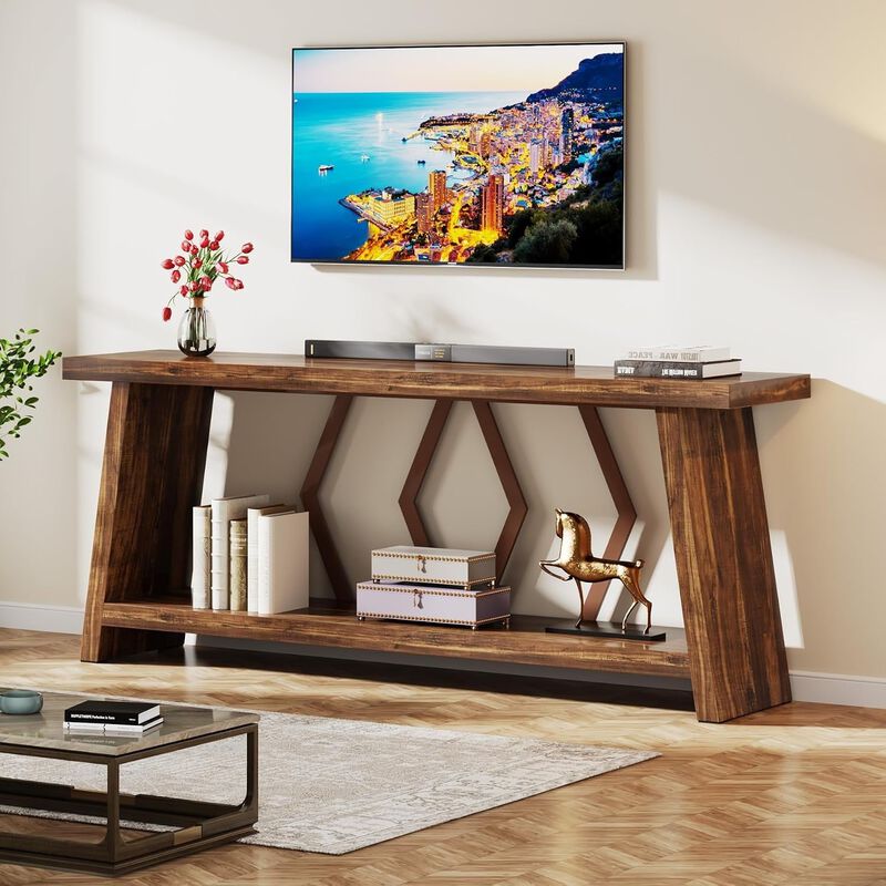 Tribesigns Farmhouse Wood Console Table image number 7
