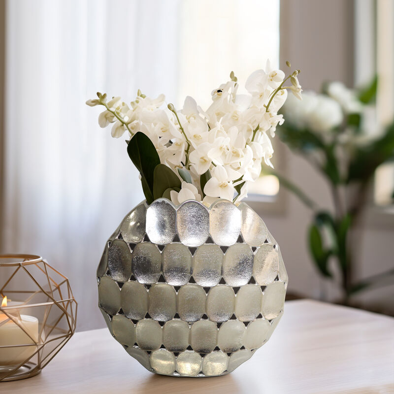 Textured Solid Oval Vase