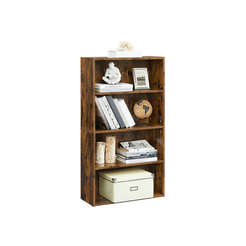 Open Bookcase with Adjustable Storage Shelves, Floor Standing Unit