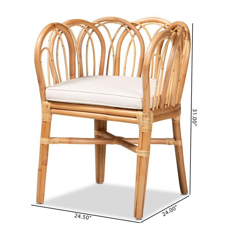 Baxton Studio Melody Modern and Contemporary Natural Finished Rattan Dining Chair
