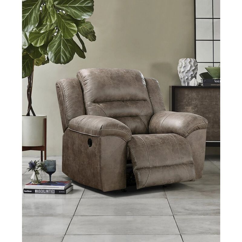 Lexicon Hazen Microfiber Rocker Reclining Chair In Brown