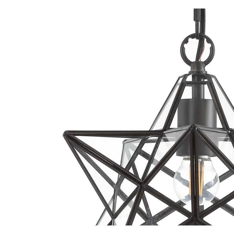 Stella Moravian Star Metal/Clear Glass LED Pendant