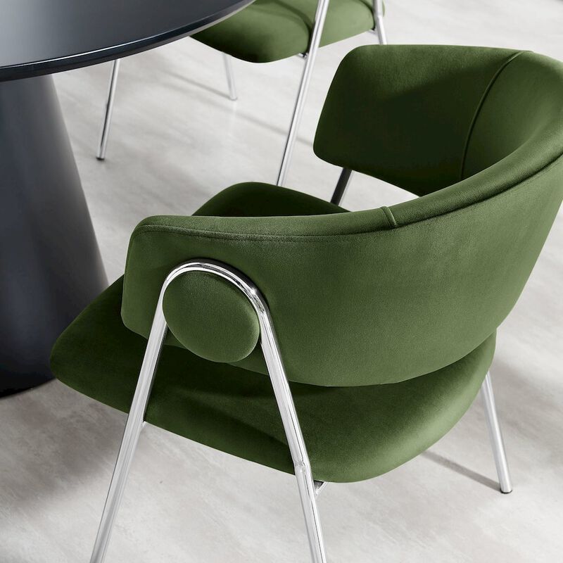 Modway Nella Upholstered Performance Velvet Dining Chair Set of 2