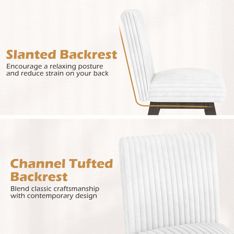 Set of 4 Fabric Dining Chairs with Padded Seats and Rubber Wood Legs image number 6