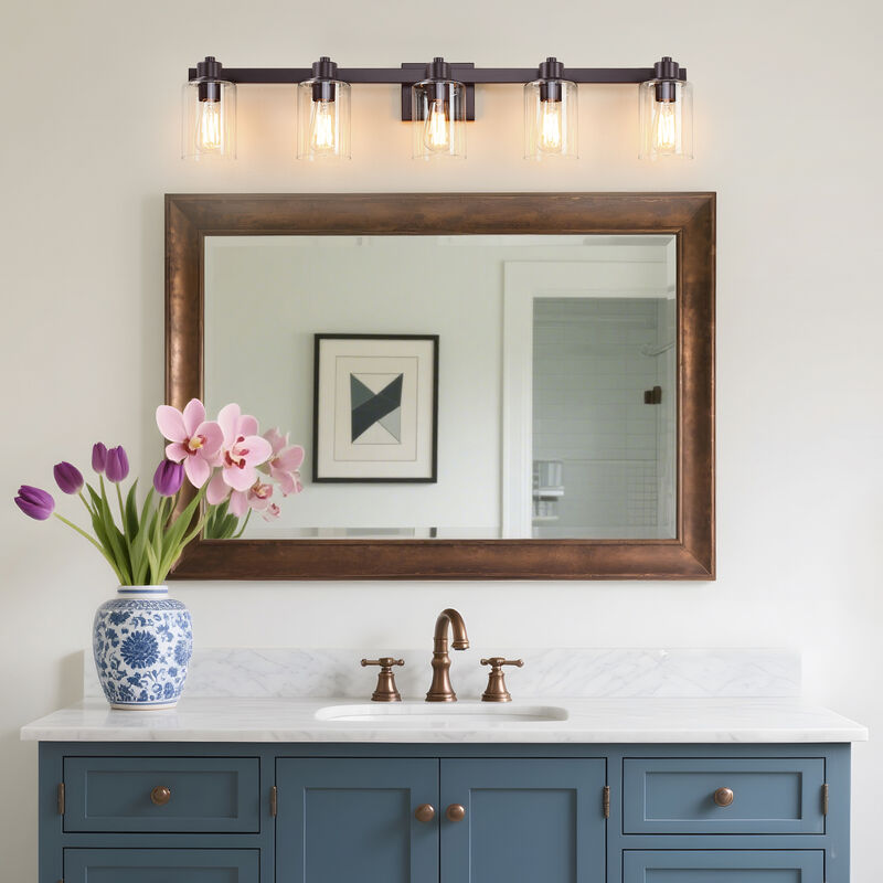 40.6" Modern 5-Light Dimmable Indoor Wall Sconce image number 5