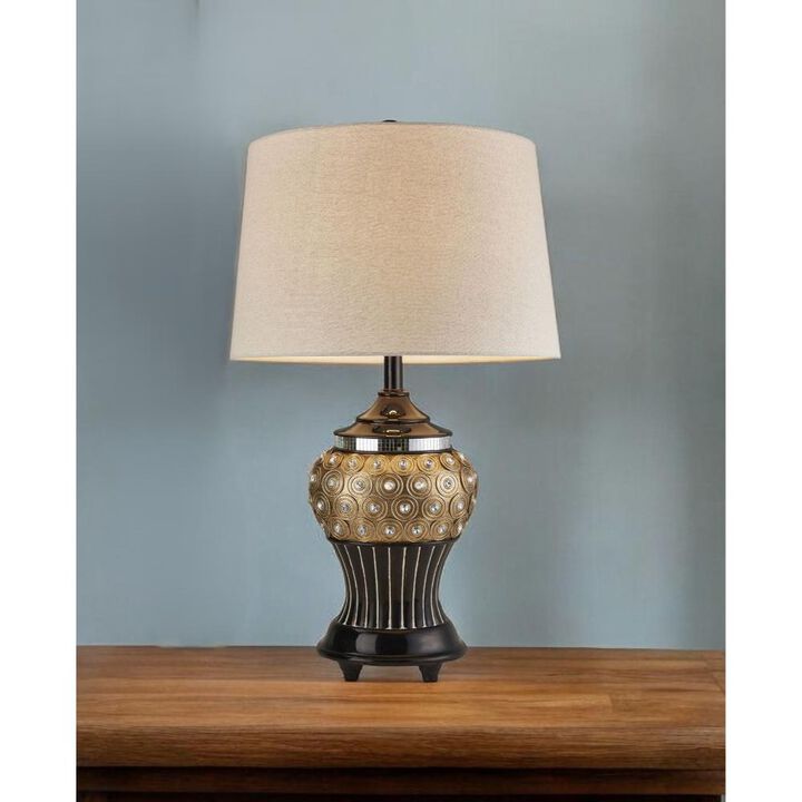 Hivvago Glitzy Gold Bejeweled Table Lamp