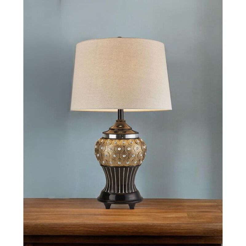 Hivvago Glitzy Gold Bejeweled Table Lamp