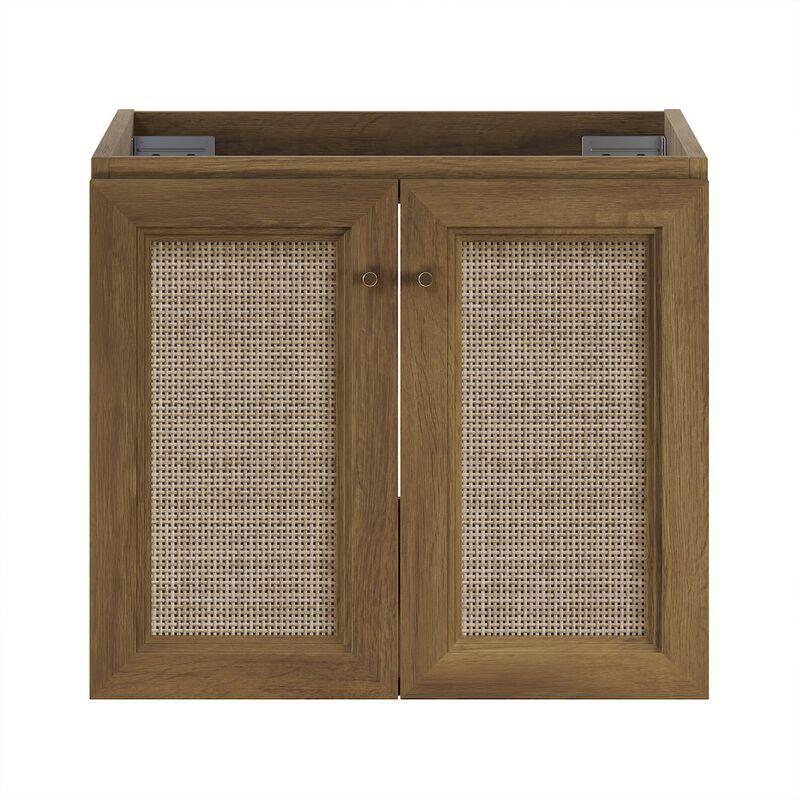 Classe 24" Wall-Mounted Bathroom Vanity in Brown Oak without Sink Top image number 0
