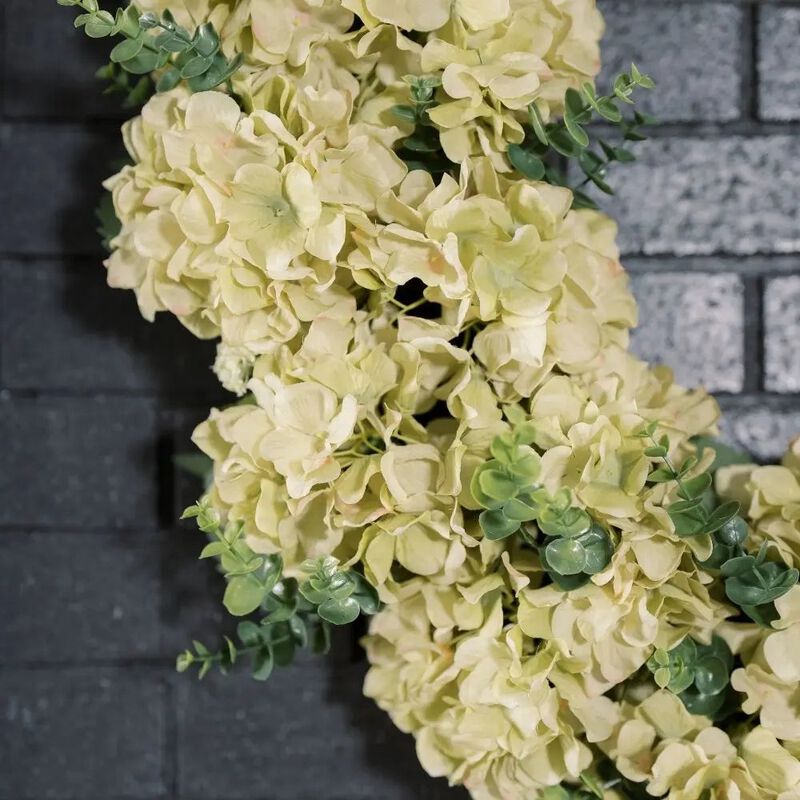 30" Artificial Light Green Hydrangea Wreath image number 3