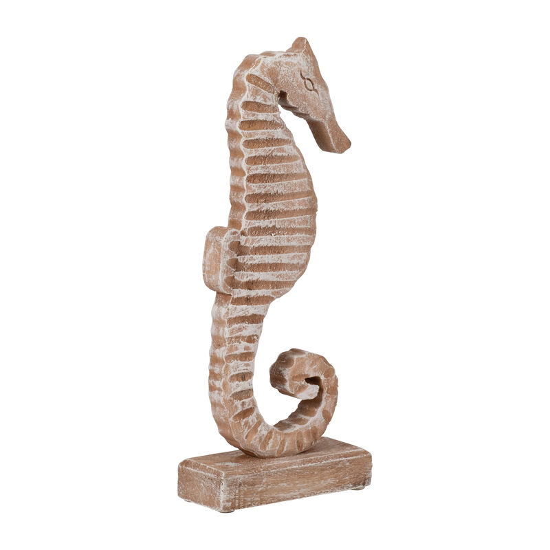 13"H Seahorse, Rustic White image number 1