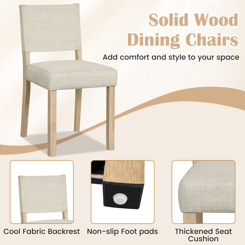 Set of 4 Upholstered Dining Chairs with Sturdy Rubber Wood Legs image number 3