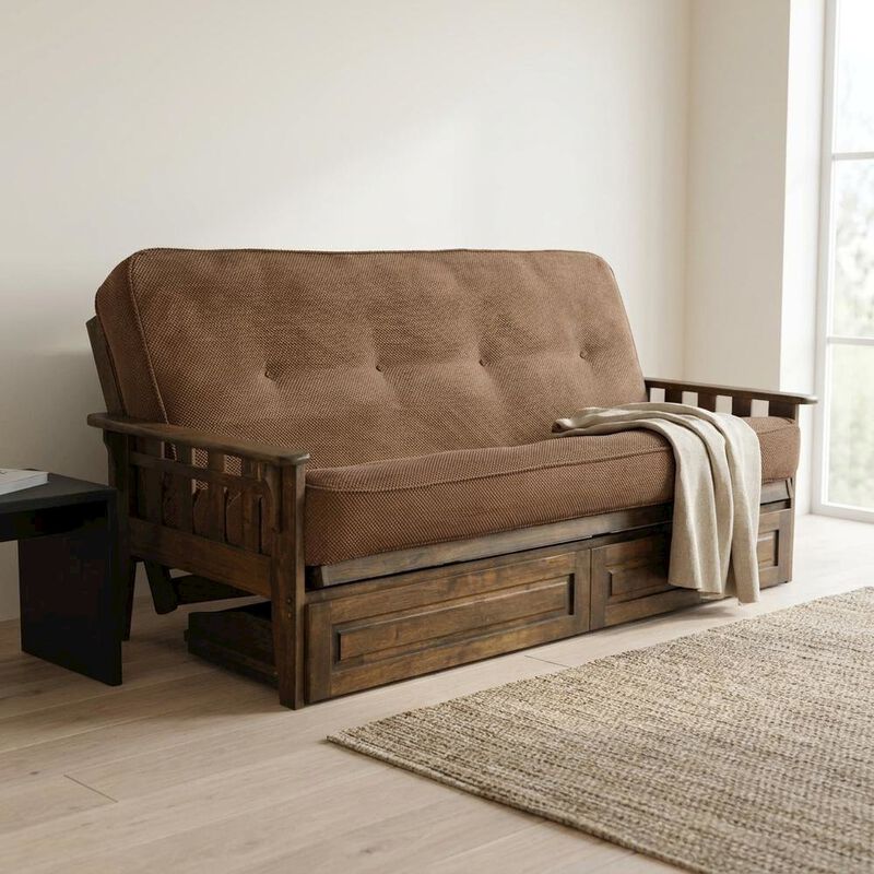 Tucson Frame-Rustic Walnut Finish-Marmont Mocha Mattress-Storage Drawers image number 7