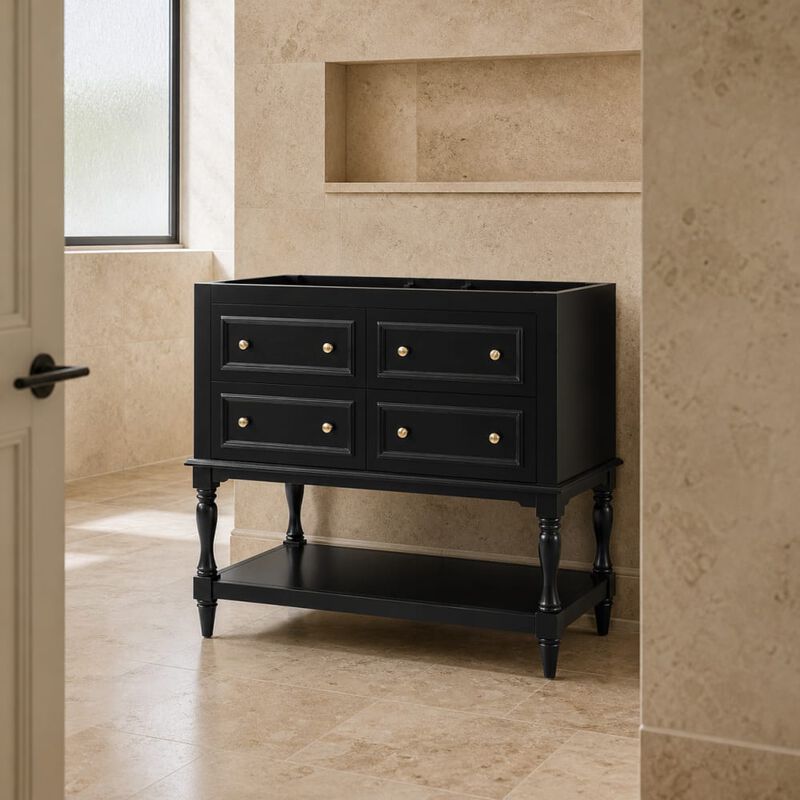 ELEMENT ACE Free Standing 36-Inch Bathroom Vanity Cabinet with 4 Drawers, Solid Wood Frame, MDF Build for Bathroom Storage image number 3