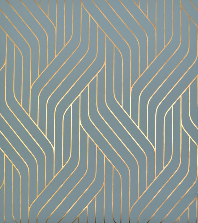 Ebb & Flow Blue & Gold Wallpaper