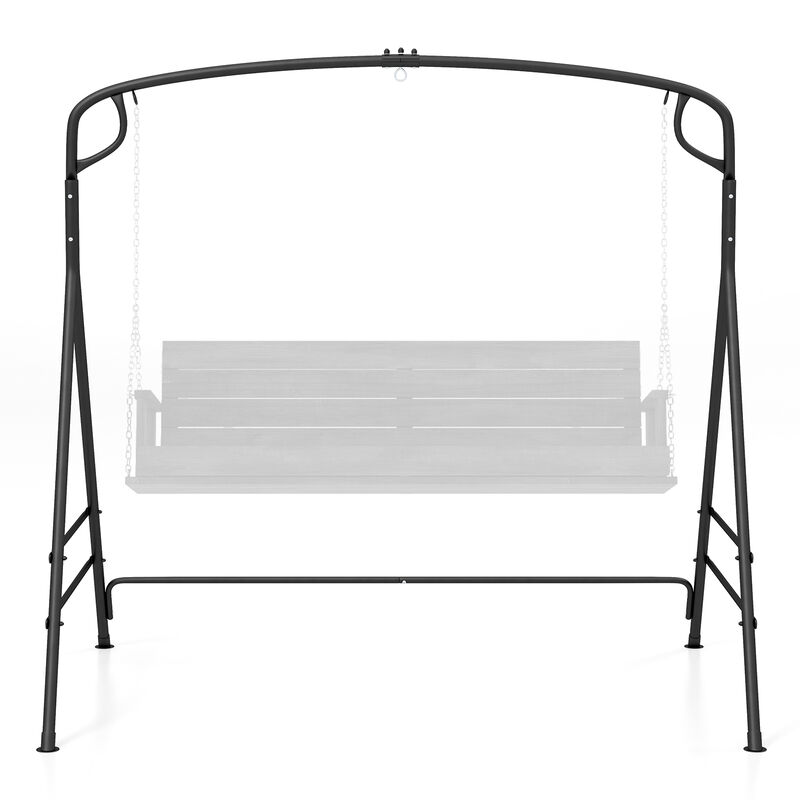 Black Outdoor Metal Swing Frame with Additional Side Bars image number 5