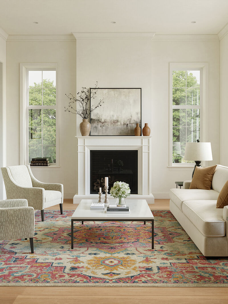 Passion PSN25 Ivory/Pink 9' x 12' Rug