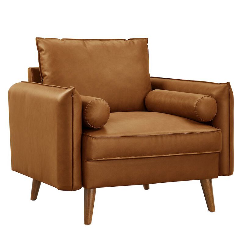 Revive Upholstered Vegan Leather Accent Armchair image number 0