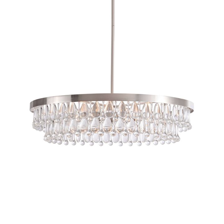 Eva Antique Nickel 24" Crystal 6-light Chandelier