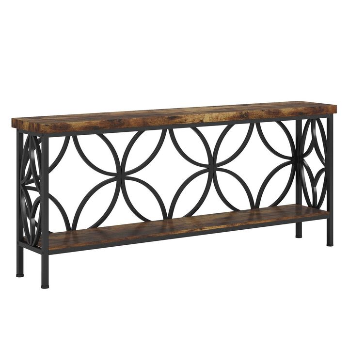 Tribesigns Country Rustic 2-Tier Wood Console Table