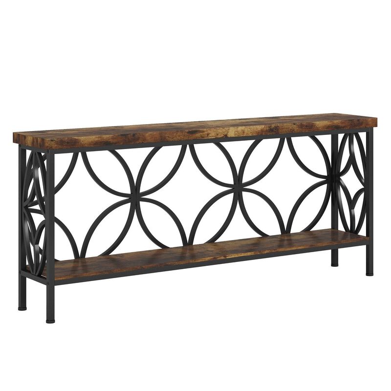 Tribesigns Country Rustic 2-Tier Wood Console Table image number 0