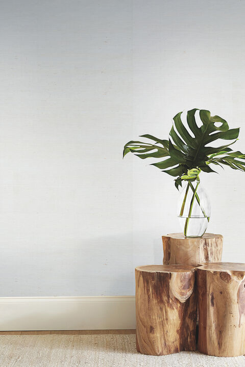 Plain Grass White Wallpaper (Set of 2)