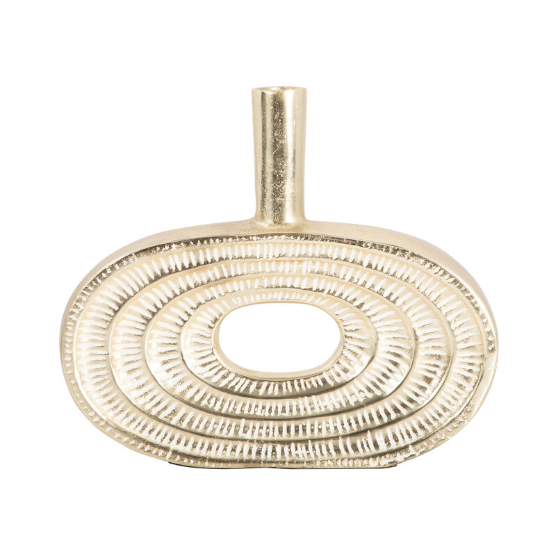 Metal 10" Tribal Cut Out Vase image number 0