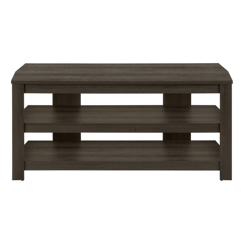 Monarch Specialties I 2514 Tv Stand, 42 Inch, Console, Media Entertainment Center, Storage Shelves, Living Room, Bedroom, Laminate, Brown, Contemporary, Modern