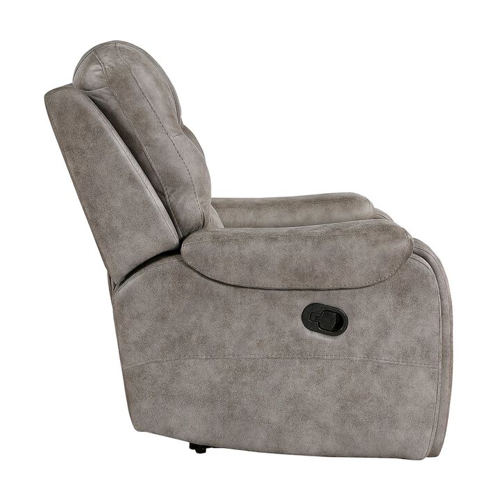 Lexicon Oberon Microfiber Reclining Chair In Grayish Brown