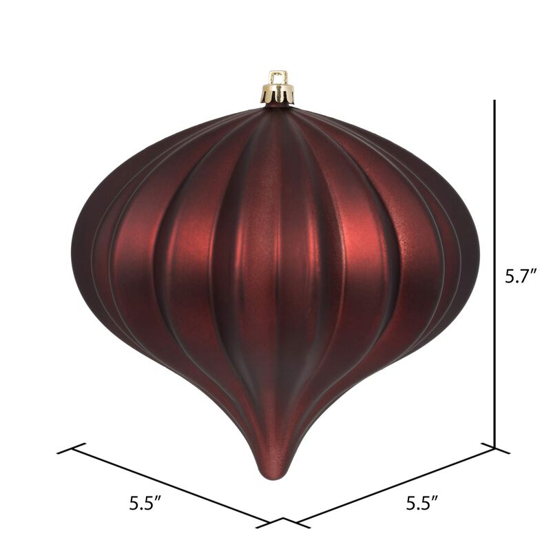 Vickerman 5.7" Burgundy Matte Onion Christmas Ornament, UV Treated, Set of 3 image number 6