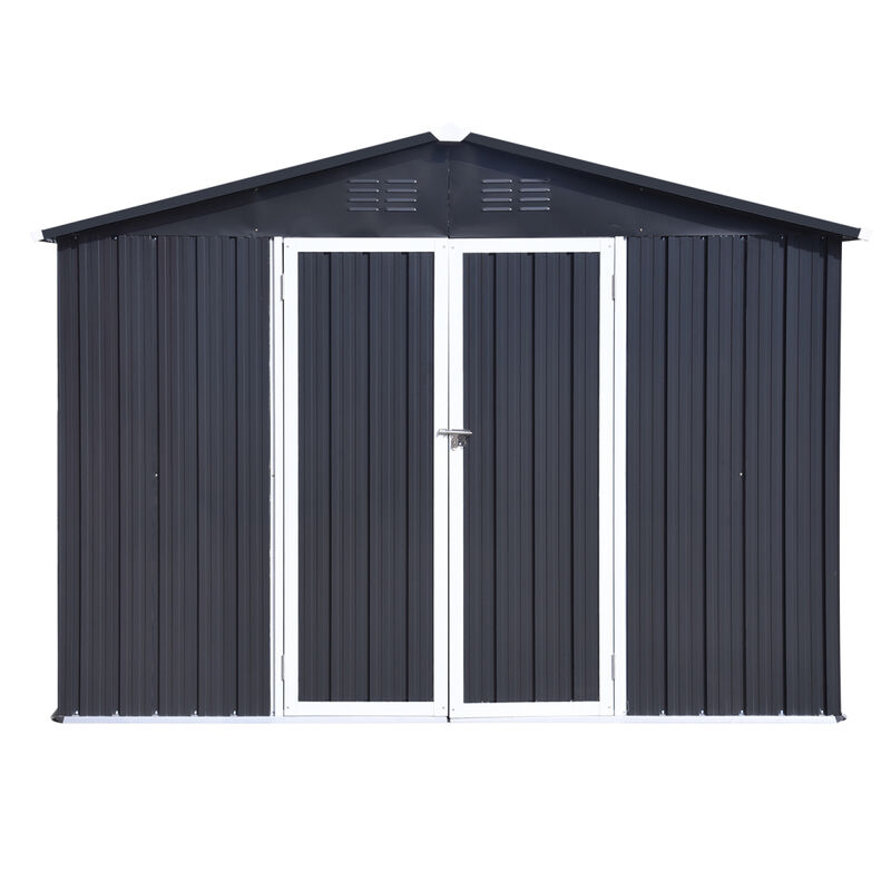Metal garden sheds 10ftx8ft outdoor storage sheds Darkgrey