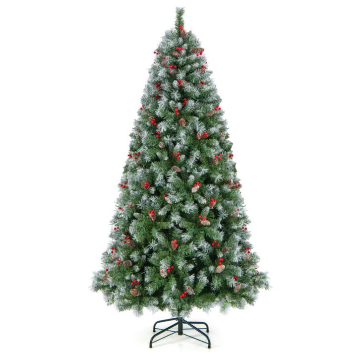 Hivvago Hinged Christmas Tree with PVC Branch Tips and Warm White LED Lights