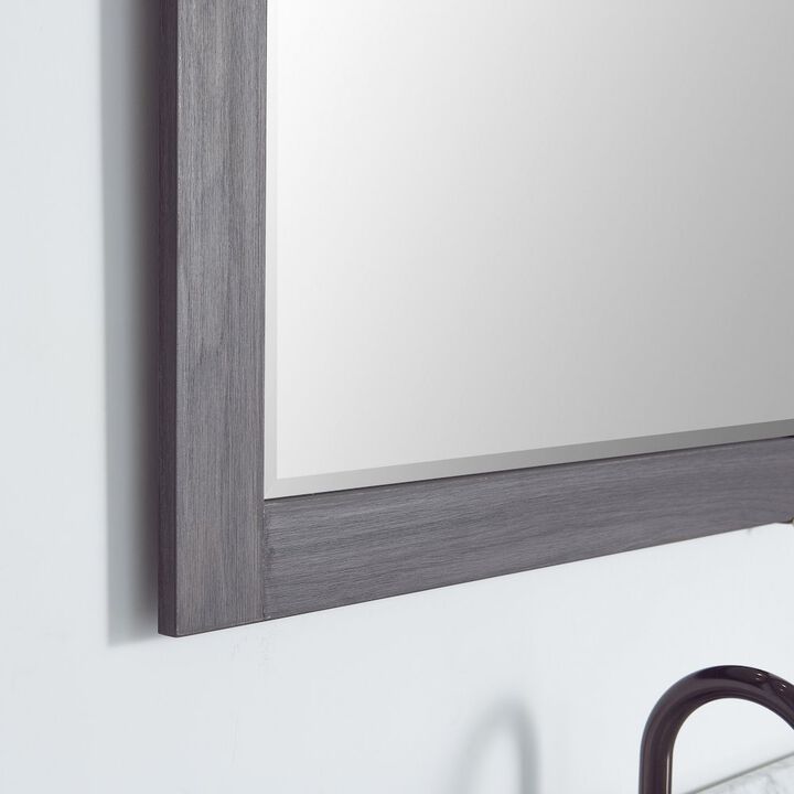 Vinnova Design Cortes 32 Rectangular Bathroom Vanity Barndoor Wall Mount Mirror in Oak