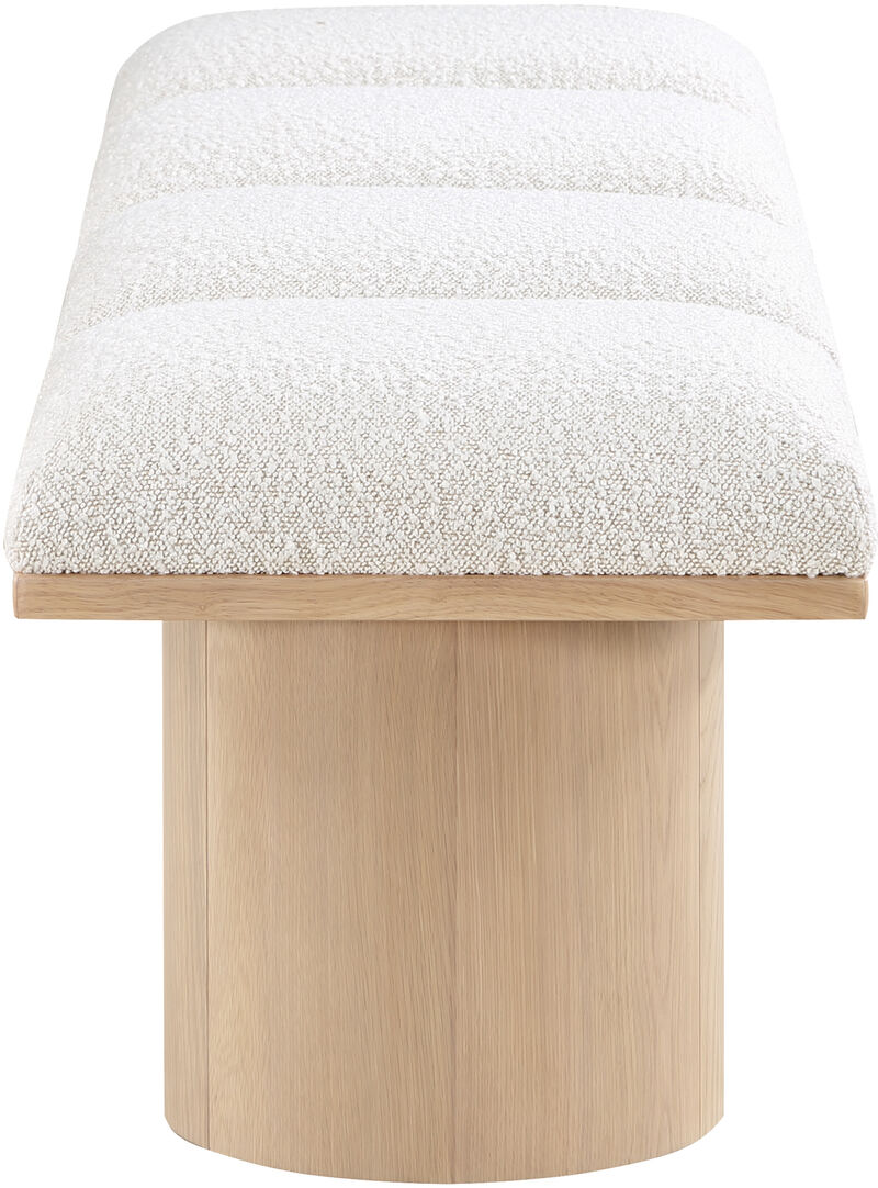 Meridian Furniture Pavilion Cream Boucle Fabric Bench