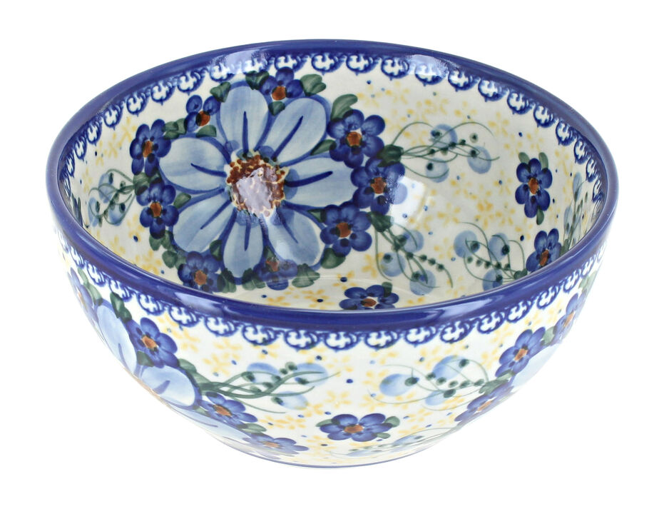 Blue Rose Polish Pottery Fairy Meadow Cereal/Soup Bowl