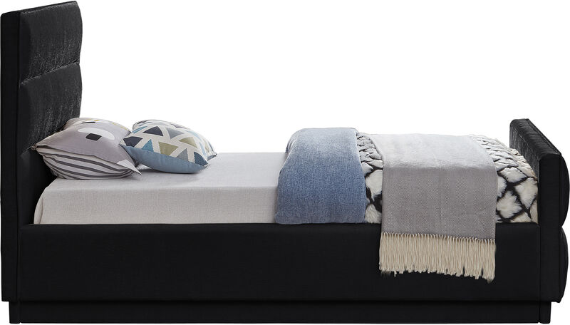 Meridian Furniture Paxton Black Chenille Fabric Twin Bed