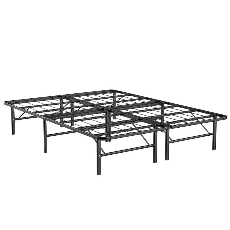 Foldable Metal Platform Bed with Tool For Bedroom