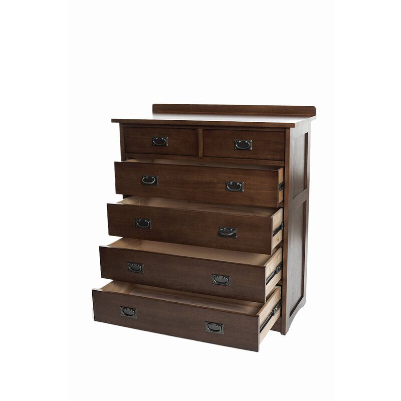 Crafters and Weavers Mission Quarter Sawn Oak 6 Drawer Dresser - Walnut