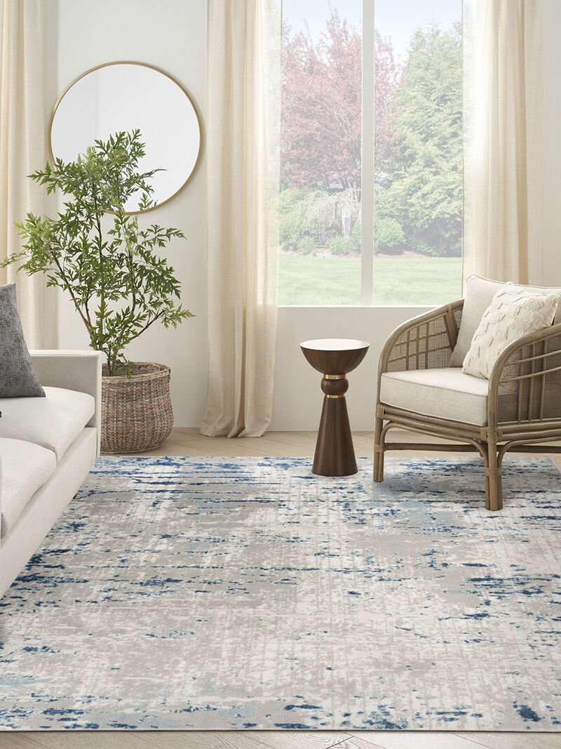 Quarry QUA01 Ivory/Gray/Blue 10' x 14' Rug