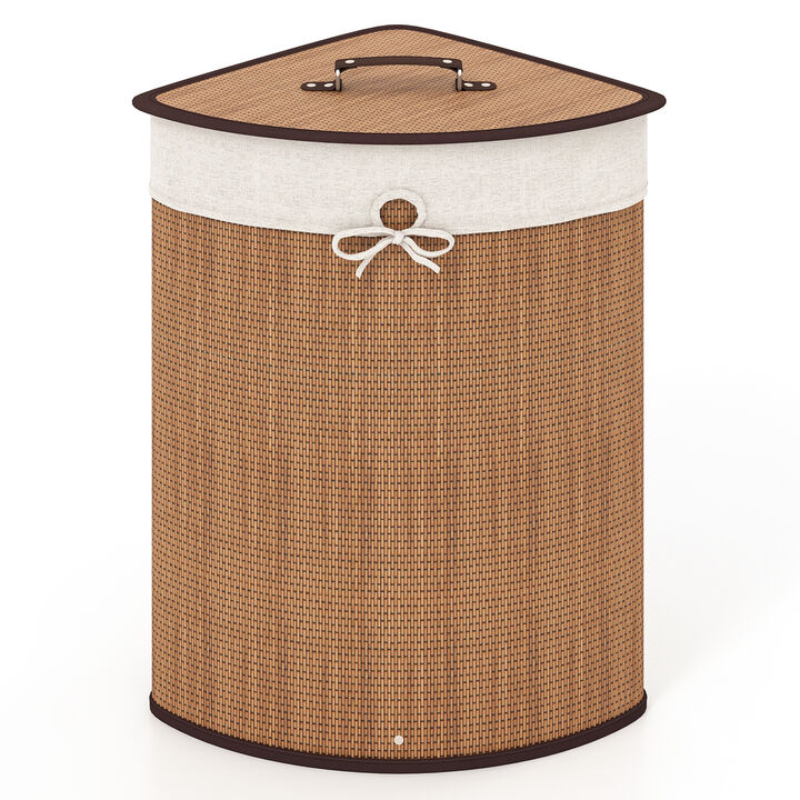 Corner Wicker Hamper Laundry Basket