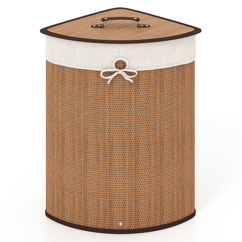 Corner Wicker Hamper Laundry Basket